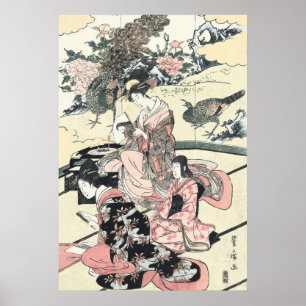 Poster Japonais Ukiyo-e Daimyo aucun okuzashiki par