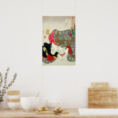 Poster Japonaise avec Chat, Tsukioka Yoshitoshi (Cuisine)