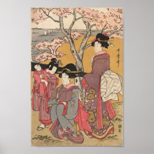 Poster Japonaise classique geisha lady art