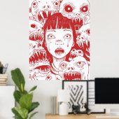 Poster Japonaise Style manga asiatique Illustration Poste (Bureau à domicile)