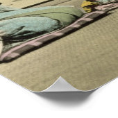 Poster Japonaises jouant de la flûte, 'koto' et samis (Coin)