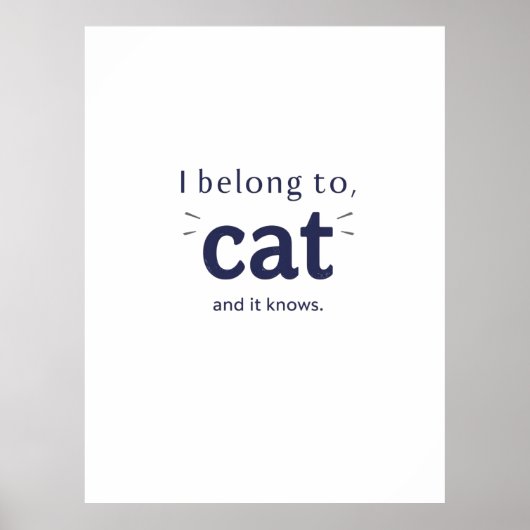 Poster J'appartiens à mon chat (Devant)