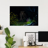 Poster Jaquar noir dans les bois Imprimer (Bureau à domicile)