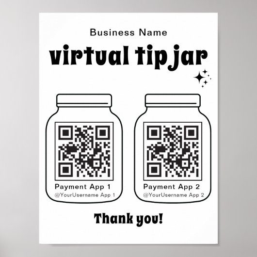 Poster Jar de conseil virtuel avec 2 code QR (Devant)
