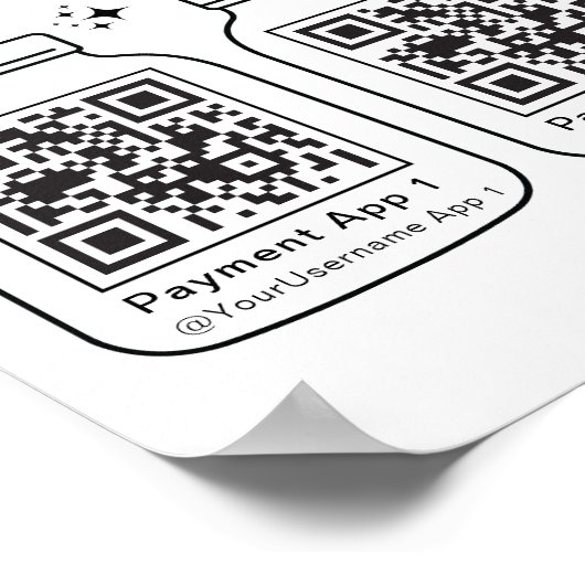 Poster Jar de conseil virtuel avec 3 code QR (Coin)