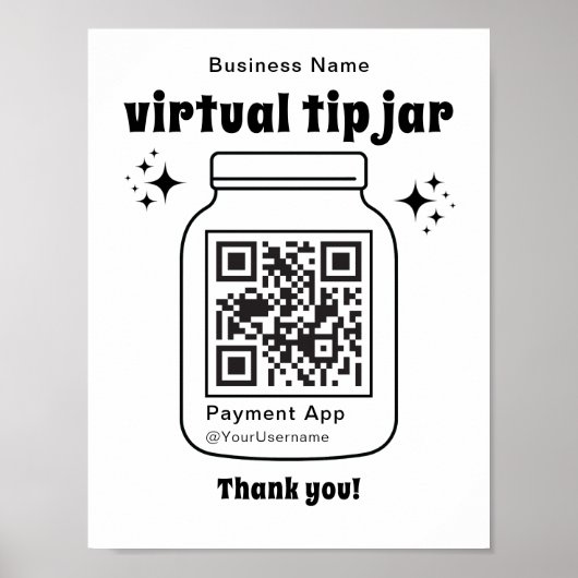 Poster Jar de conseil virtuel avec code QR (Devant)
