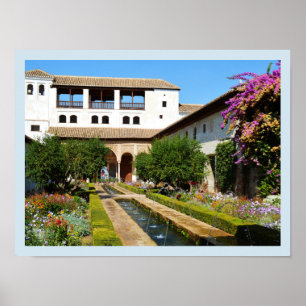 Poster Jardin à Alhambra