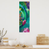 Poster Jardin Abstrait fleuri (Cuisine)