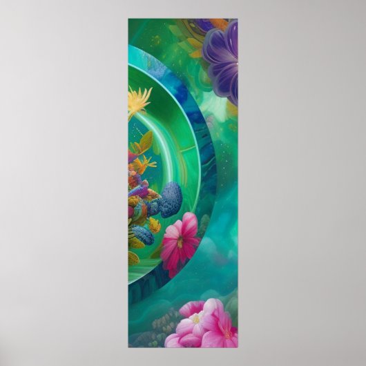 Poster Jardin Abstrait fleuri (Devant)
