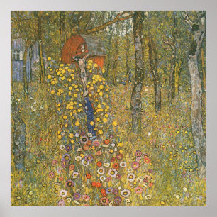 Poster Jardin agricole avec Crucifix — Gustav Klimt