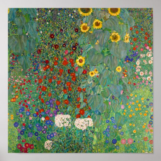 Poster Jardin agricole avec tournesol par Gustav Klimt (Devant)
