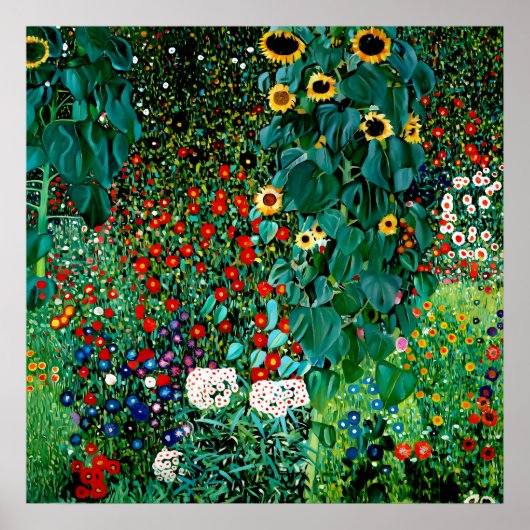 Poster Jardin agricole avec tournesol par Gustav Klimt (Devant)
