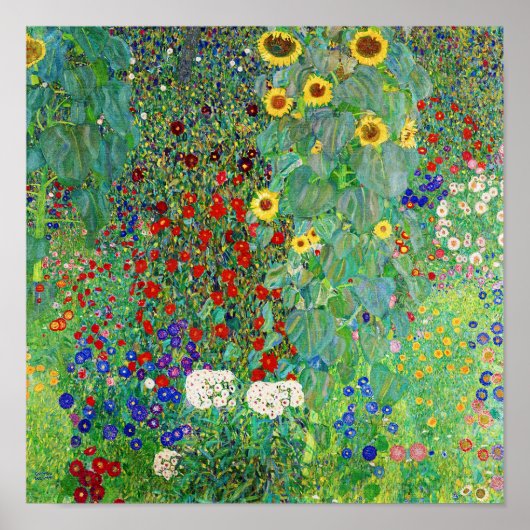 Poster Jardin Agricole Gustav Klimt Avec Peinture De Fleu (Devant)