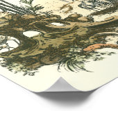 Poster Jardin asiatique avec femme et animaux (Coin)