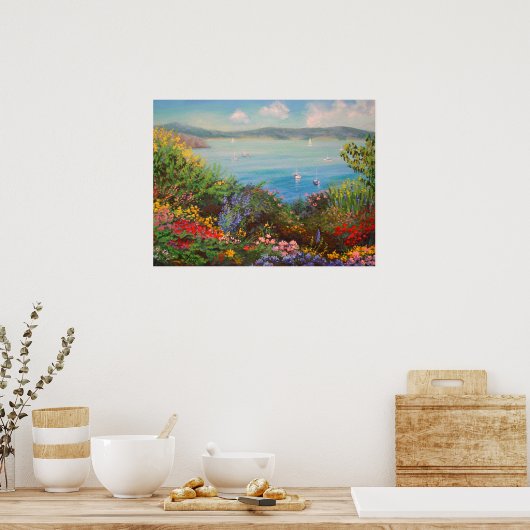 Poster Jardin aux fleurs. (Cuisine)