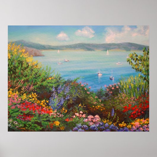 Poster Jardin aux fleurs. (Devant)