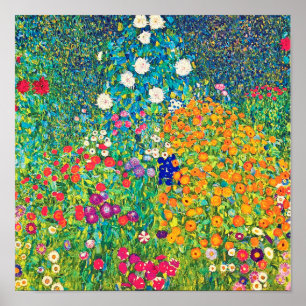 Poster Jardin aux fleurs, Gustav Klimt
