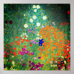 Poster Jardin aux fleurs Gustav Klimt<br><div class="desc">Poster représentant le Jardin des fleurs de Gustav Klimt (1906). Un beau jardin de fleurs violettes,  rouges,  blanches,  bleues et oranges. Un grand cadeau pour les amateurs d'art Art Nouveau et autrichien.</div>
