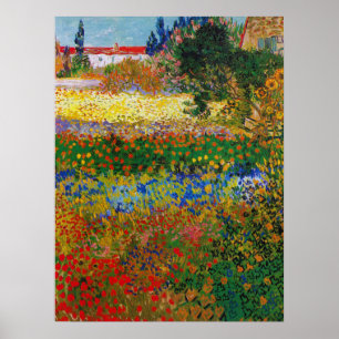 Poster Jardin aux fleurs, Van Gogh