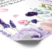 Poster Jardin aux papillons floraux Symbole d'anniversair (Coin)