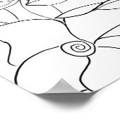 Poster Jardin blanc noir floral (Coin)