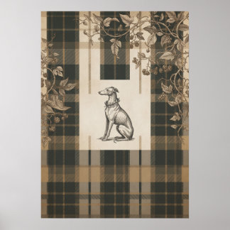 Poster Jardin Botanique de Gravure de Chien Vintage