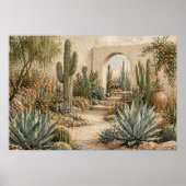 Poster Jardin botanique du désert Cactus & Succulente (Devant)
