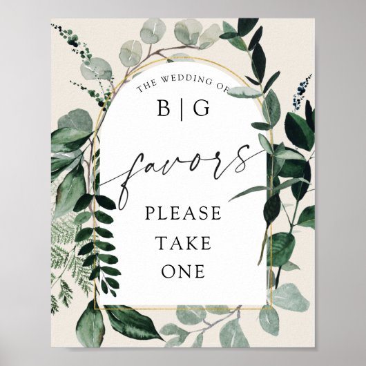 Poster Jardin botanique mariage beige faveurs signe de ta (Devant)
