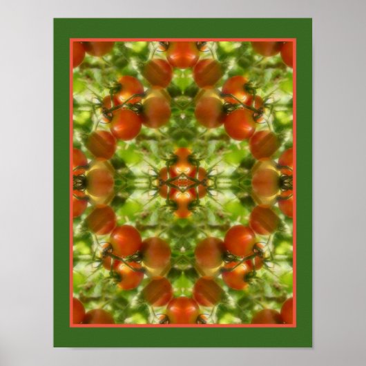 Poster Jardin Cherry Tomates Nature Miroir Abstrait (Devant)