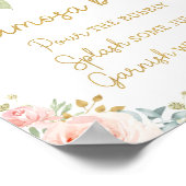 Poster Jardin Chic Rose Flore Vert Mimosa Bar (Coin)