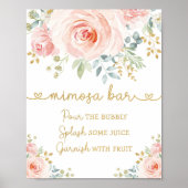Poster Jardin Chic Rose Flore Vert Mimosa Bar (Devant)