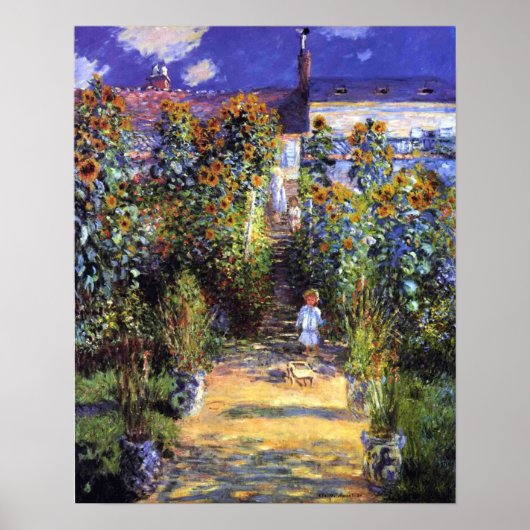 Poster Jardin Claude Monet Fleurs de tournesol été (Devant)