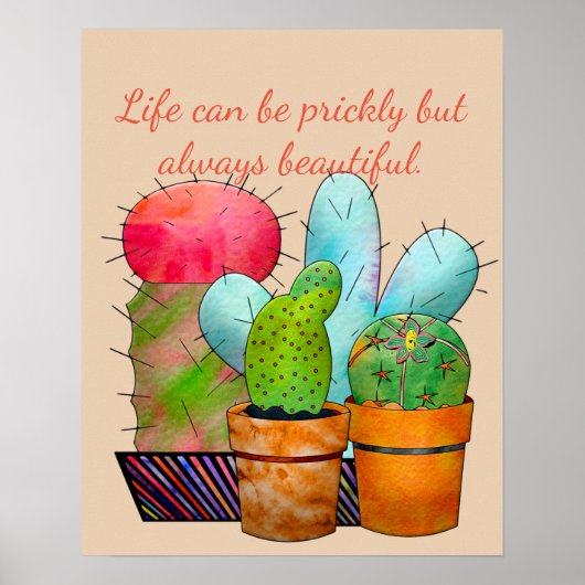 Poster Jardin coloré de Cactus (Devant)