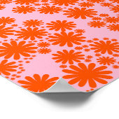Poster Jardin Daisy 03 Orange Et Rose (Coin)