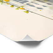 Poster Jardin d'aquarelle de Roses Jaunes (Coin)