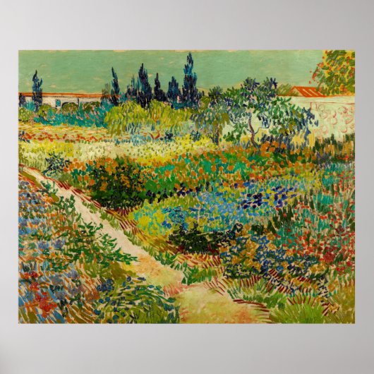 Poster Jardin d'Arles par Vincent Van Gogh (1888) (Devant)