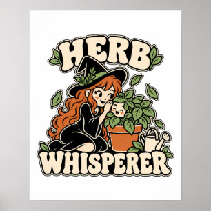 Poster Jardin d'art de la sorcière verte qui chuchote aux