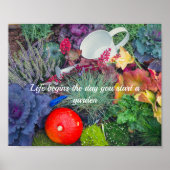 Poster Jardin d'automne rustique coloré (Devant)