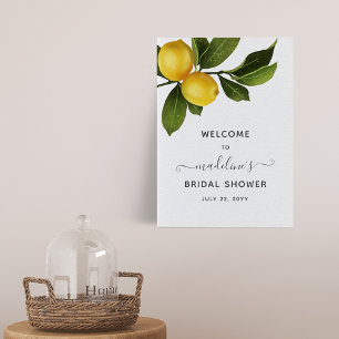 Poster Jardin de Citron Moderne de Bridal Shower Bienvenu