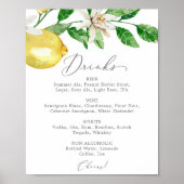 Poster Jardin de citron moderne Mariage Boire Menu Signer (Devant)