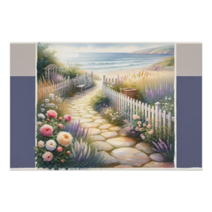 Poster Jardin de Cottage Chemin vers la Mer