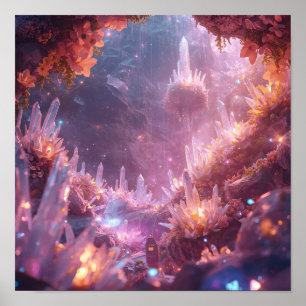 Poster Jardin de cristal flottant Paysage de rêve