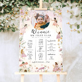 Poster Jardin de fées Premier anniversaire Jalon Calendri