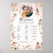 Poster Jardin de fées Premier anniversaire Jalon Calendri (Devant)