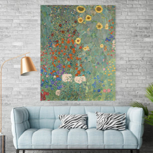 Poster Jardin de ferme de Gustav Klimt avec Tournesols (1