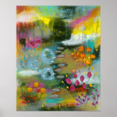 Poster Jardin de fleurs abstrait 2 Peinture florale botan (Devant)
