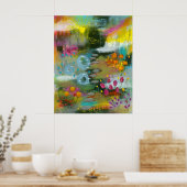 Poster Jardin de fleurs abstrait 2 Peinture florale botan (Cuisine)