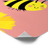 Poster Jardin de fleurs d'abeilles douces (Coin)