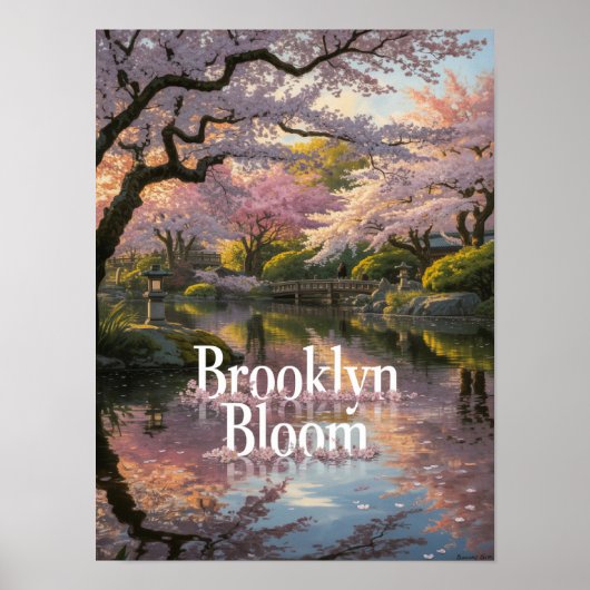 Poster Jardin de fleurs de cerisier de Brooklyn Bloom (Devant)