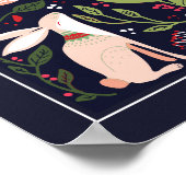 Poster Jardin de fleurs de lapin scandinave (Coin)